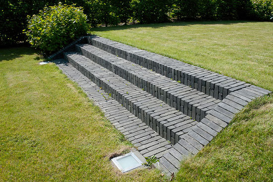 Tonpflasterklinker – SeptimA Taube – Treppe im Garten.